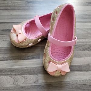 CROCS - Toddler Girl Keeley Glitter Bow Mary Janes